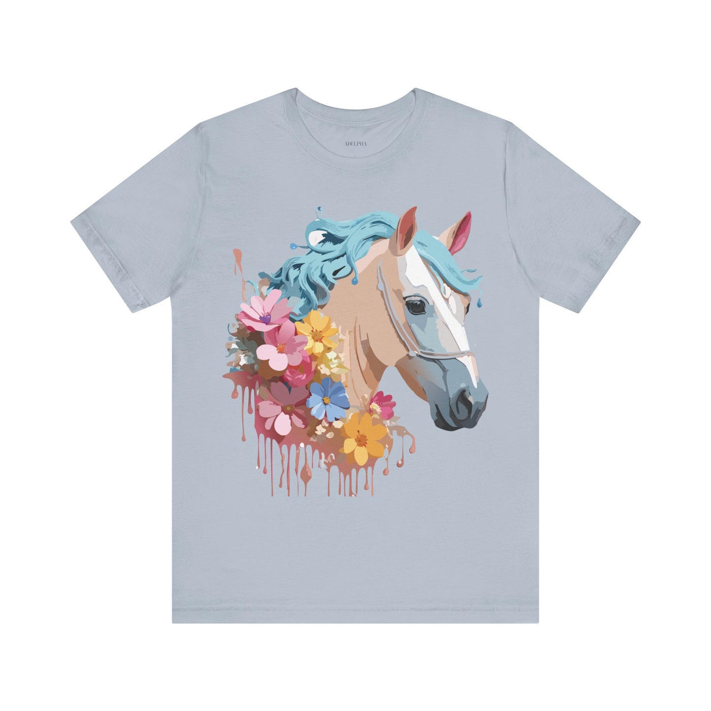 Natural Cotton Tee Shirt with Horse