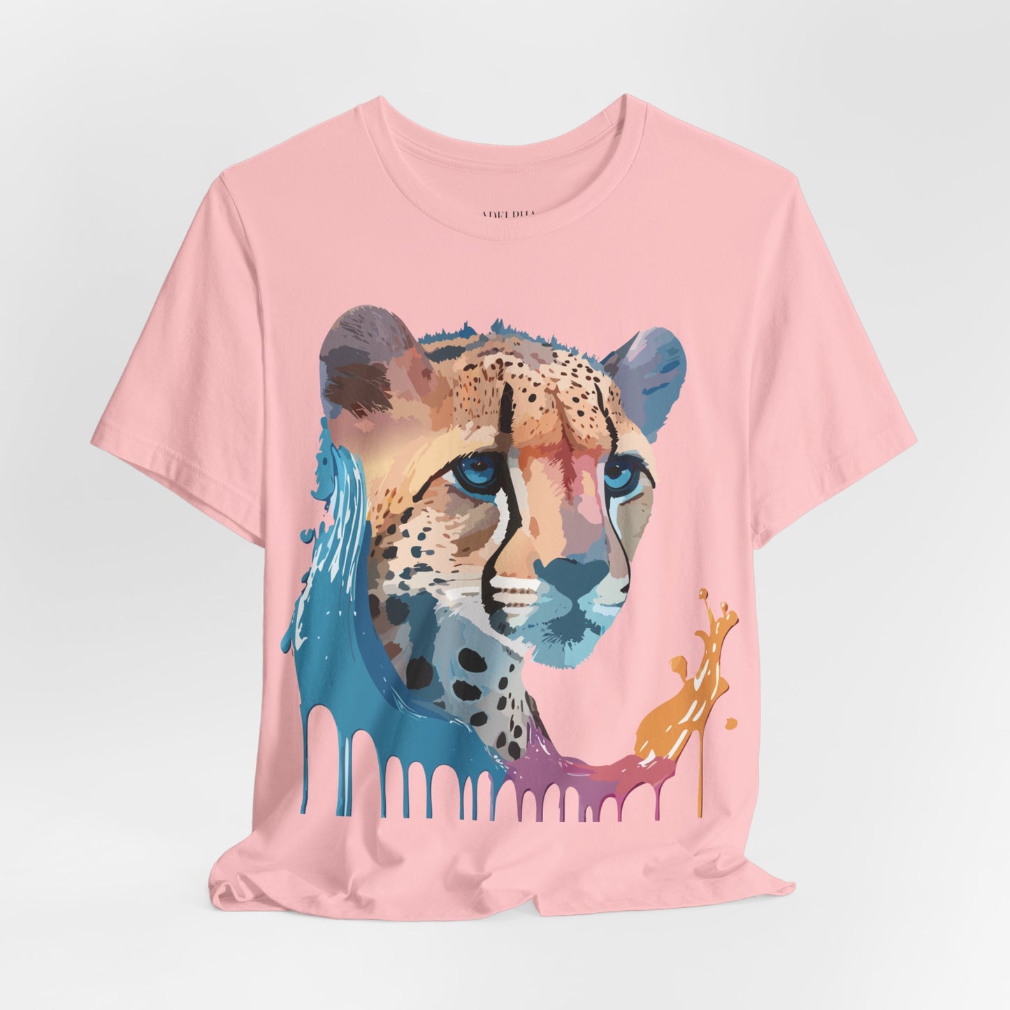 Natural Cotton Tee Shirt with Cheetah