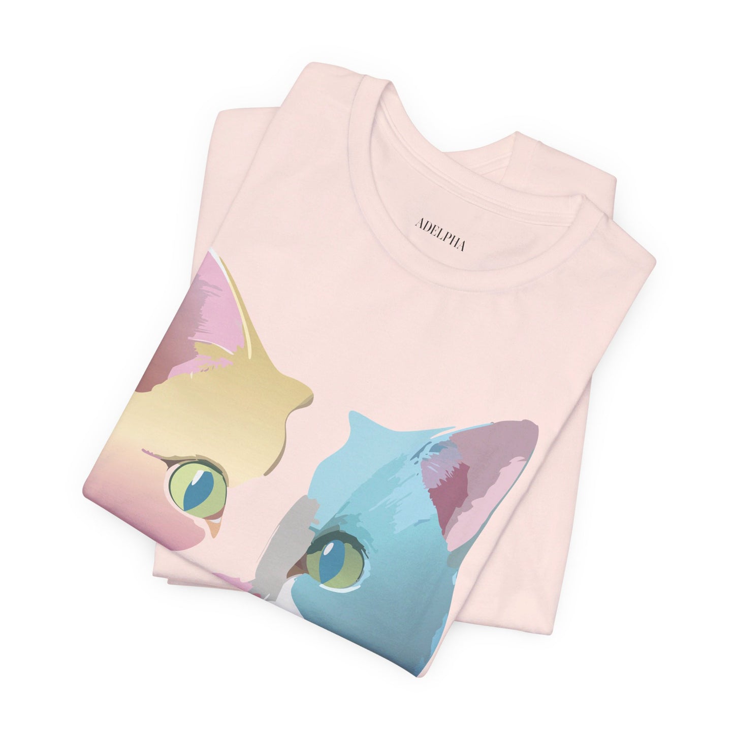 Natural Cotton Tee Shirt with Cat