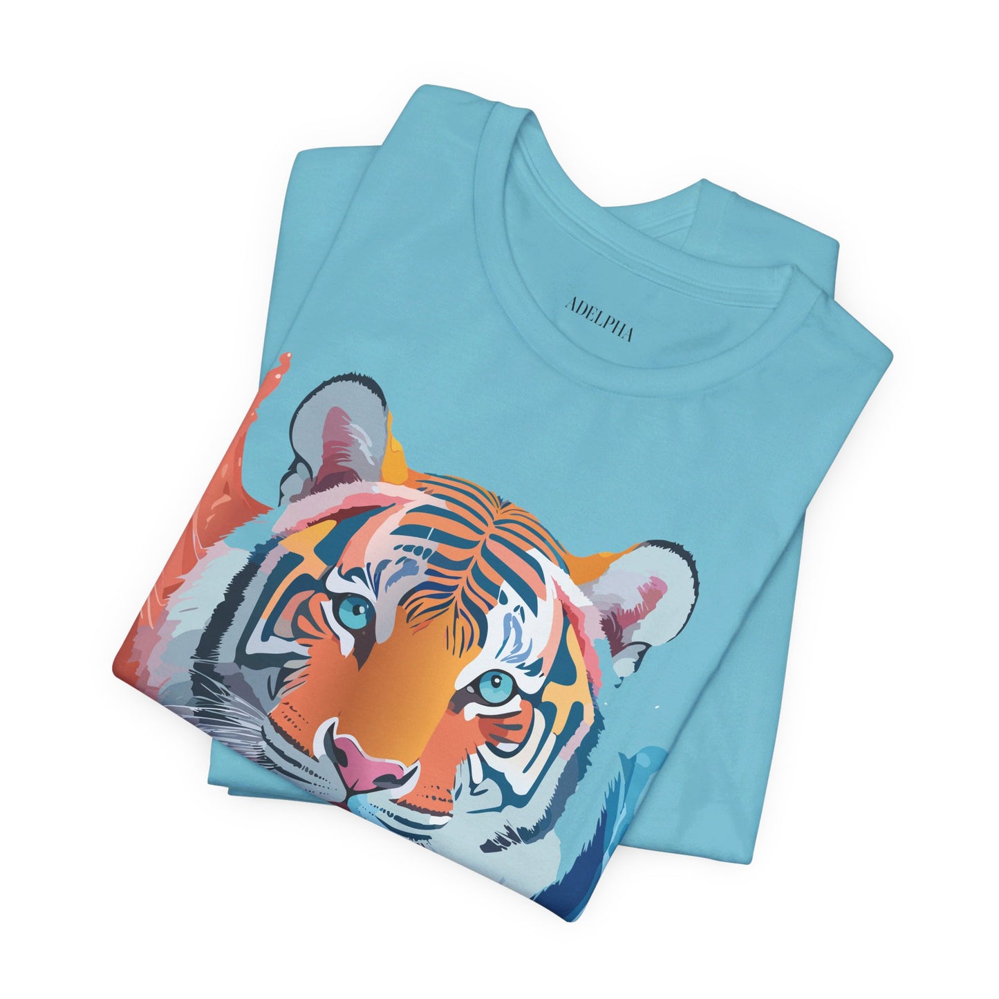 Natural Cotton Tee Shirt with Tiger