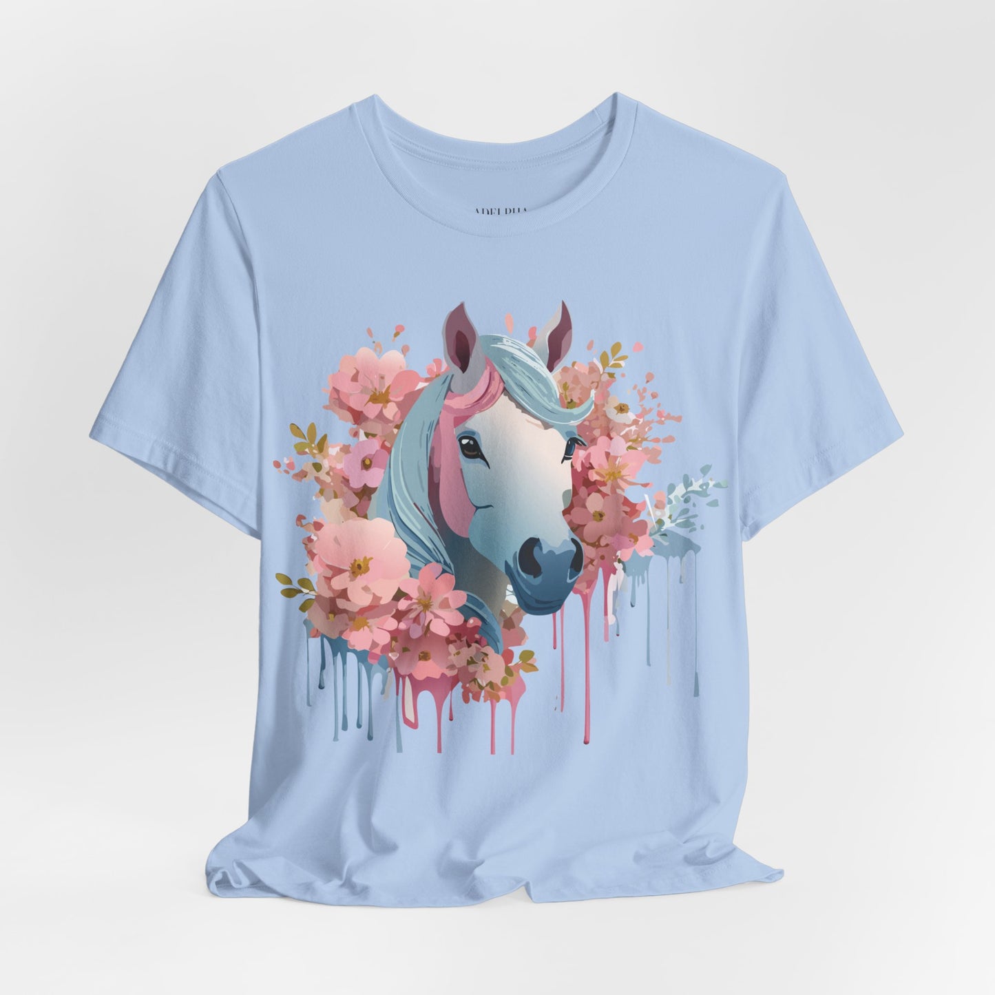 Natural Cotton Tee Shirt with Horse