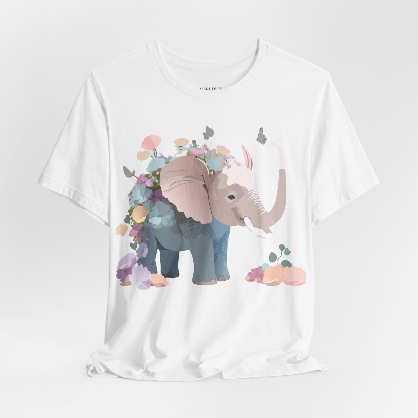 Natural Cotton Tee Shirt with Elephant