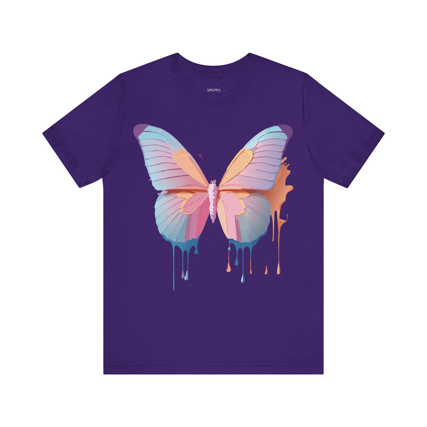 Natural Cotton Tee Shirt with Butterfly