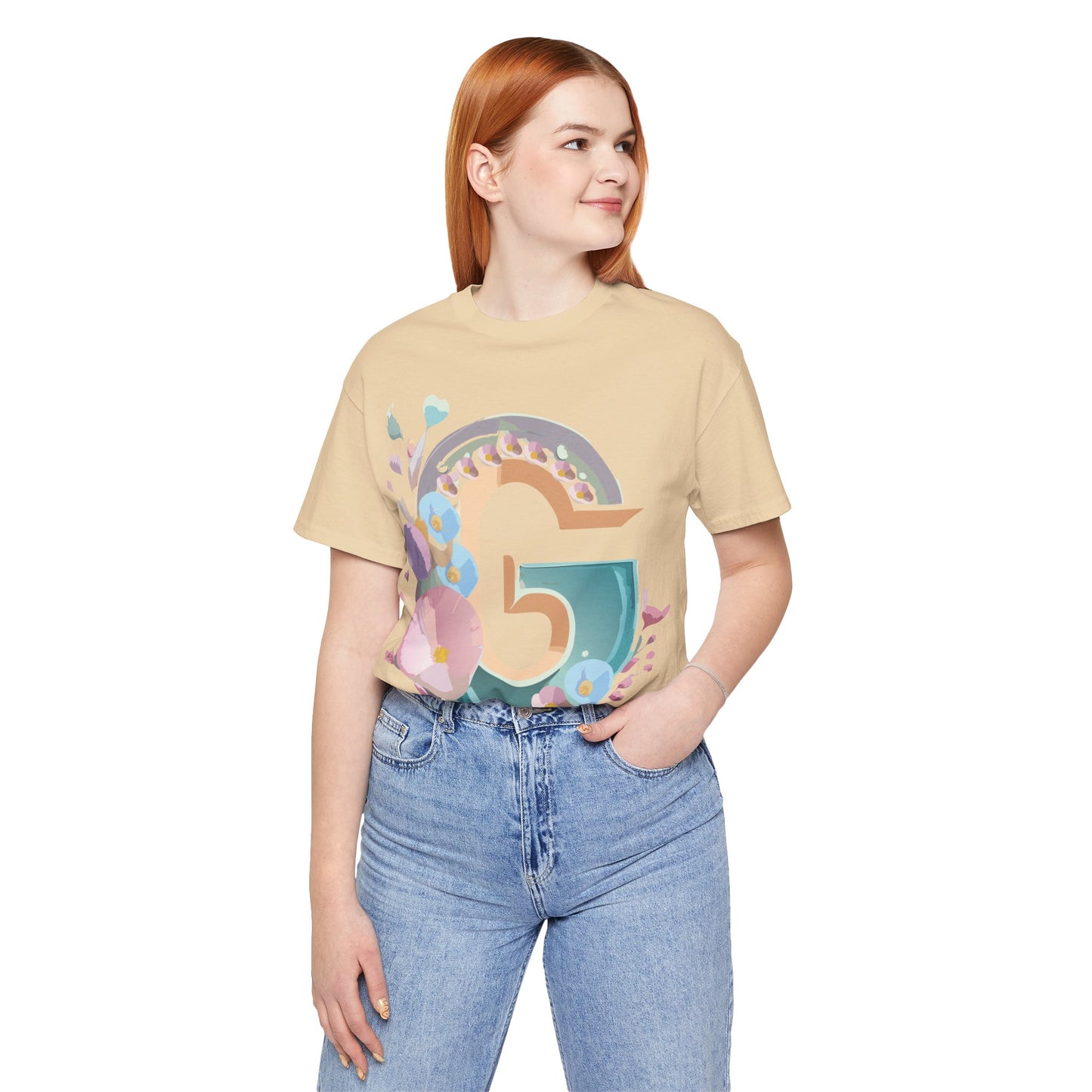 Natural Cotton Tee Shirt - Letters Collection - G