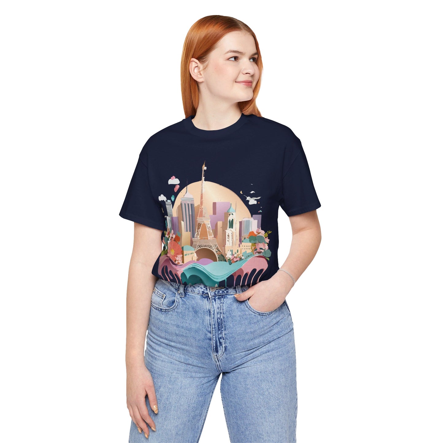 Natural Cotton Tee Shirt - Beautiful Places Collection - Paris Printify