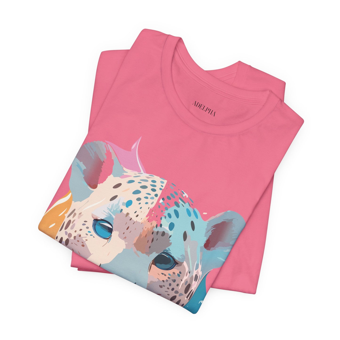 Natural Cotton Tee Shirt with Cheetah