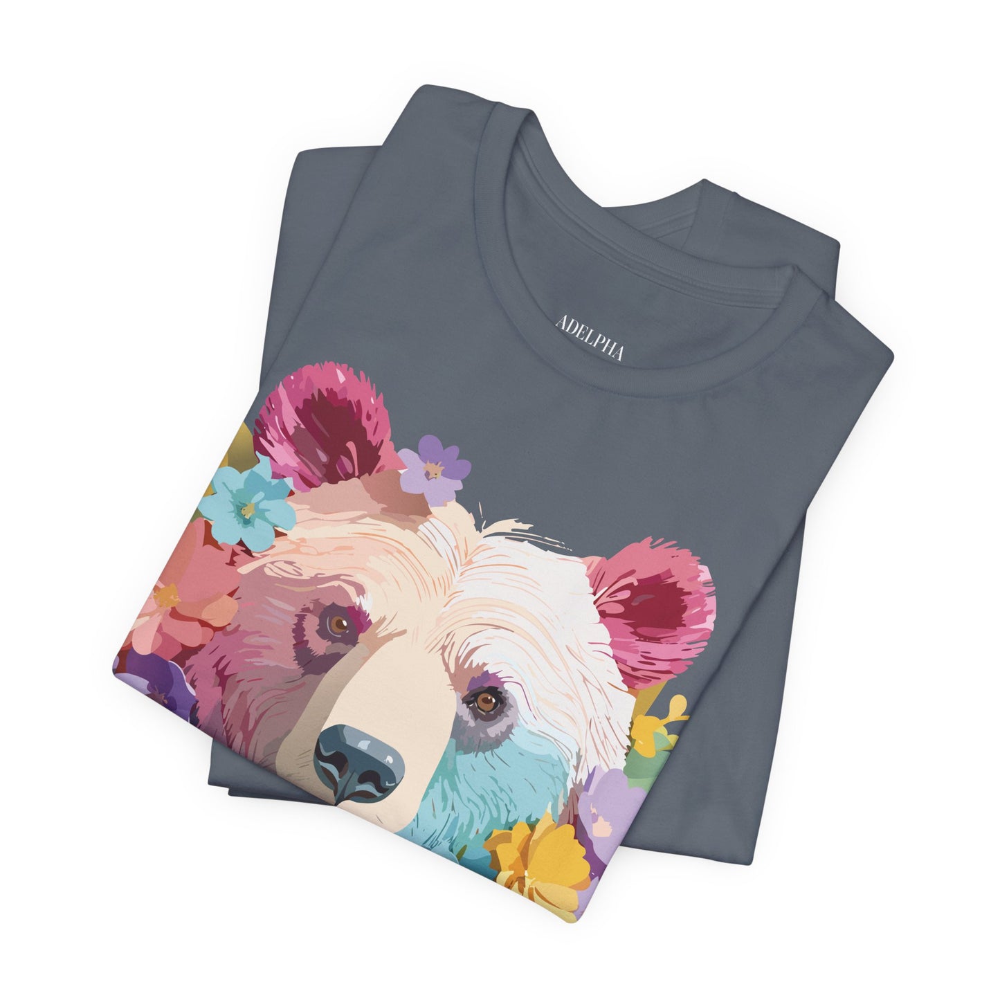 Natural Cotton Tee Shirt with Bear