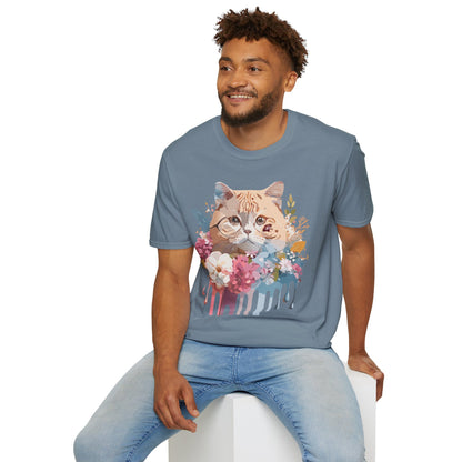 Cat Shirt Unisex Cat Tee Kitten Print Softstyle Gildan 64000