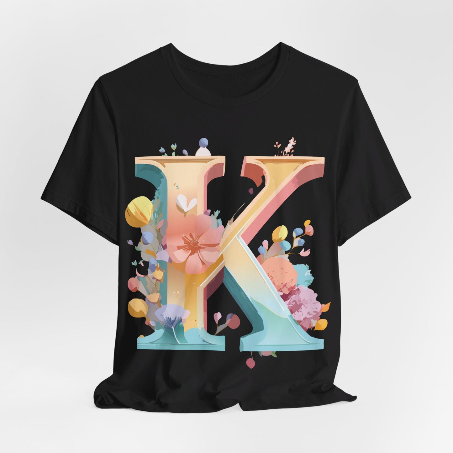 Natural Cotton Tee Shirt - Letters Collection - K