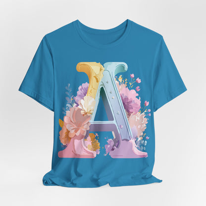Natural Cotton Tee Shirt - Letters Collection - A Printify