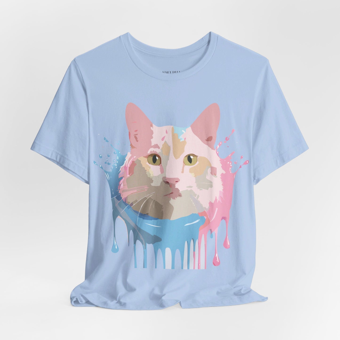 Natural Cotton Tee Shirt with Cat