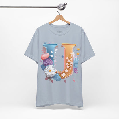 Natural Cotton Tee Shirt - Letters Collection - U Printify
