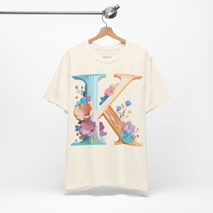 Natural Cotton Tee Shirt - Letters Collection - K Printify
