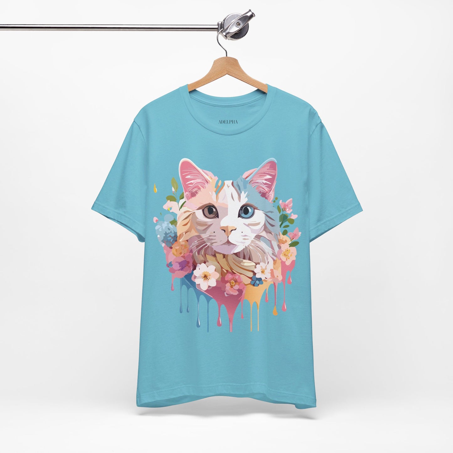 Natural Cotton Tee Shirt with Cat