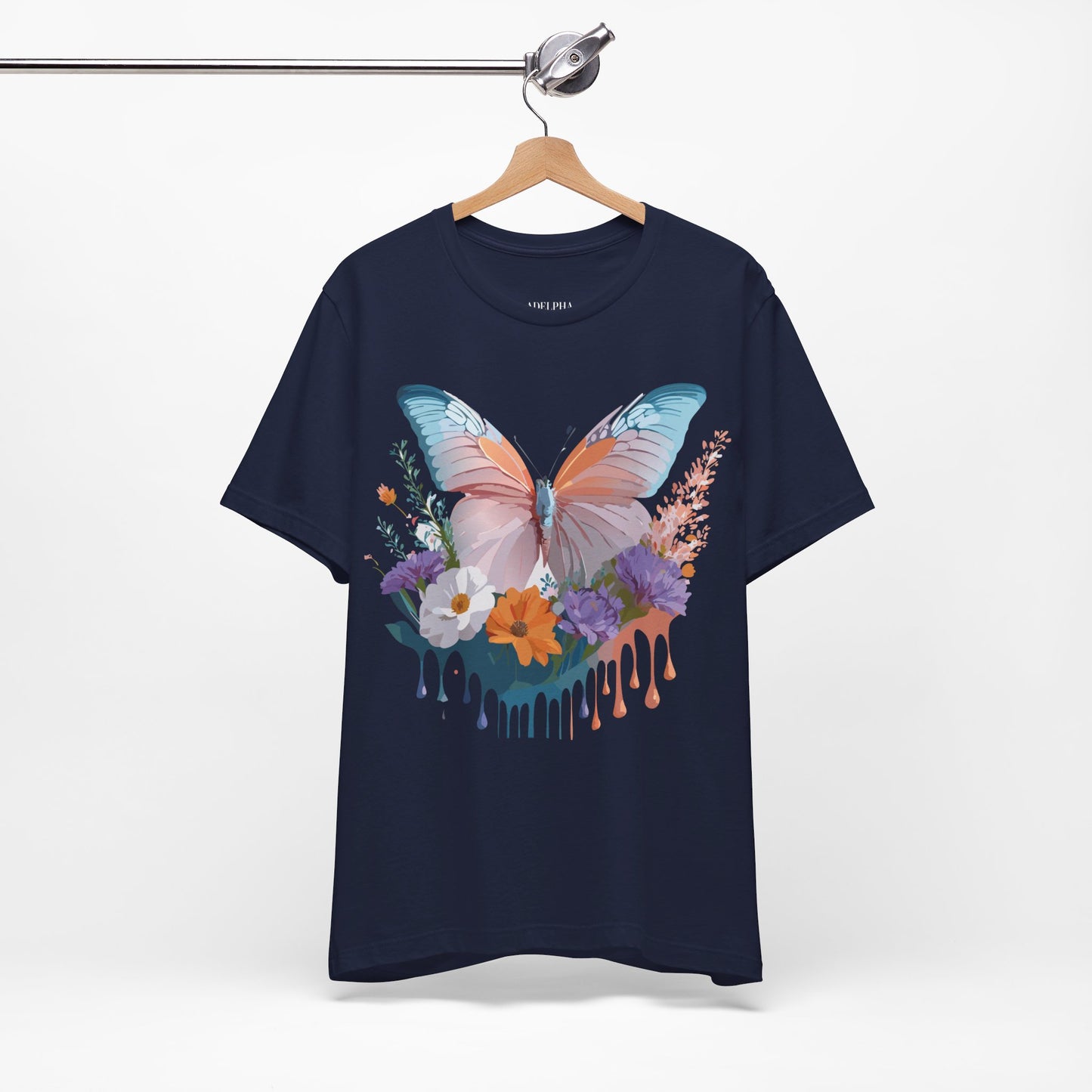 T-Shirt aus natürlicher Baumwolle mit Schmetterling