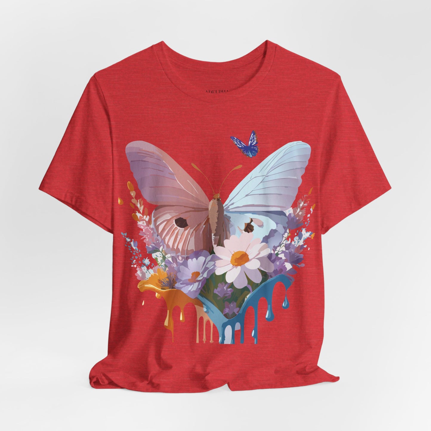 Natural Cotton Tee Shirt with Butterfly