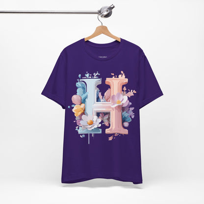 Natural Cotton Tee Shirt - Letters Collection - H Printify