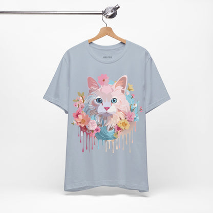 Natural Cotton Tee Shirt with Cat Printify
