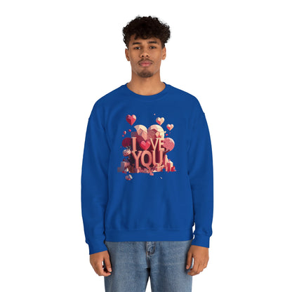 Unisex Heart Love Sweatshirt Floral Valentines Day Cotton Poly Fifty Fifty Blend