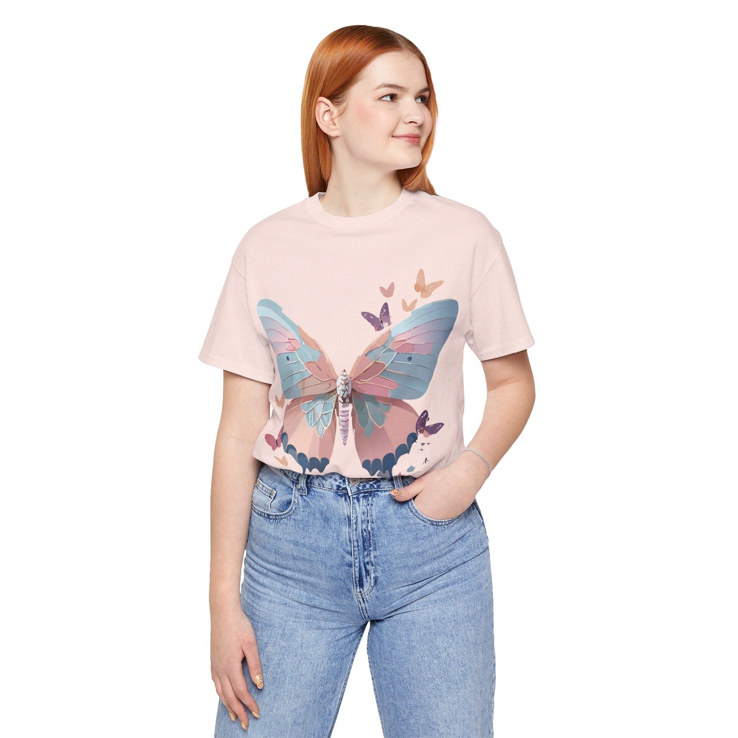 T-Shirt aus natürlicher Baumwolle mit Schmetterling