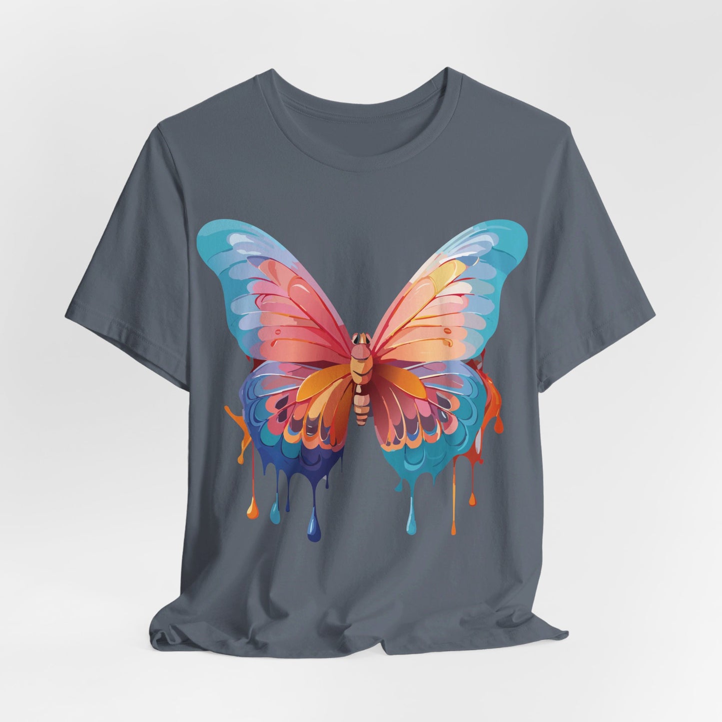 Natural Cotton Tee Shirt with Butterfly