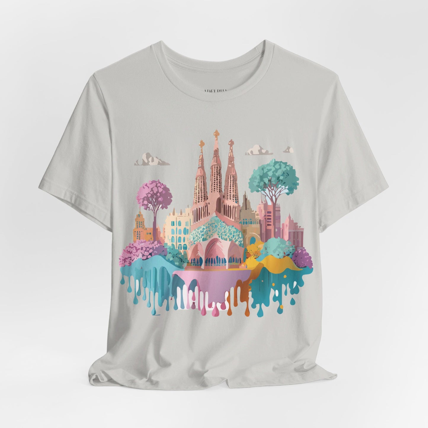 Natural Cotton Tee Shirt - Beautiful Places Collection - Barcelona