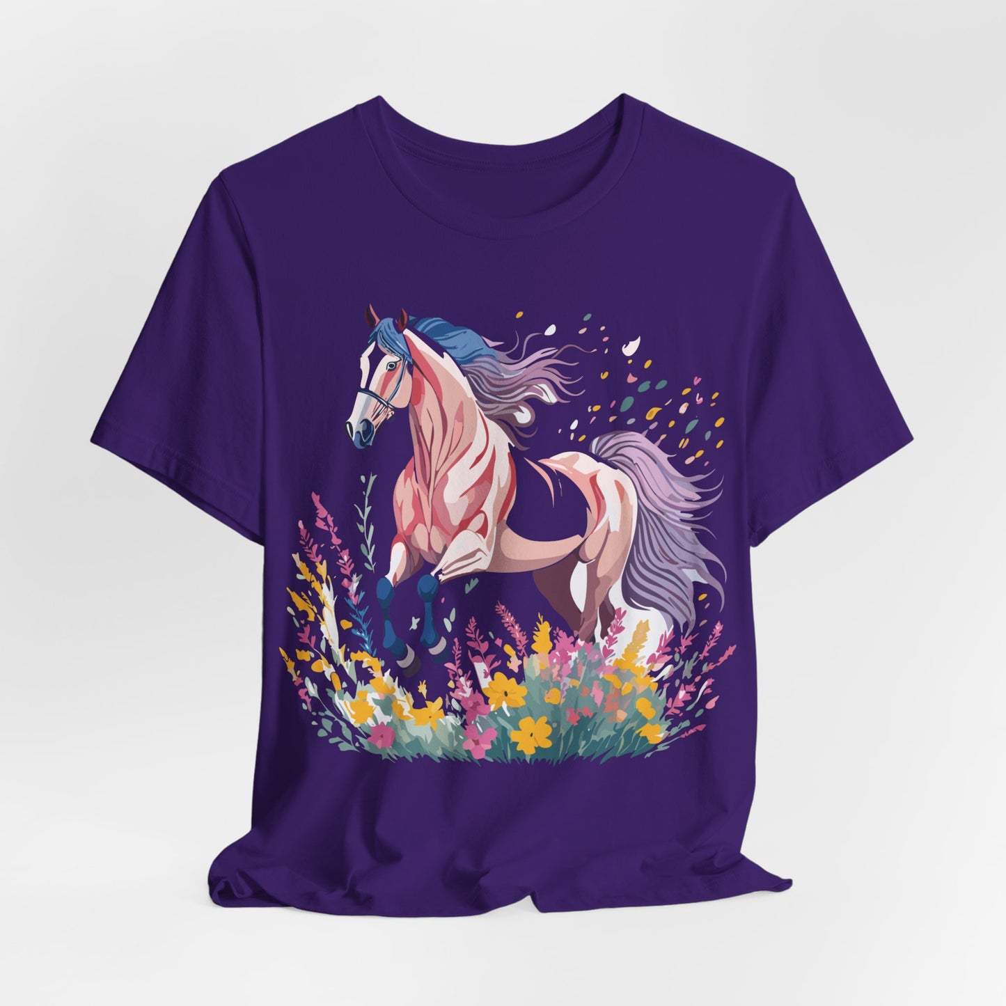 Natural Cotton Tee Shirt with Horse