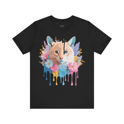Natural Cotton Tee Shirt with Cat Printify