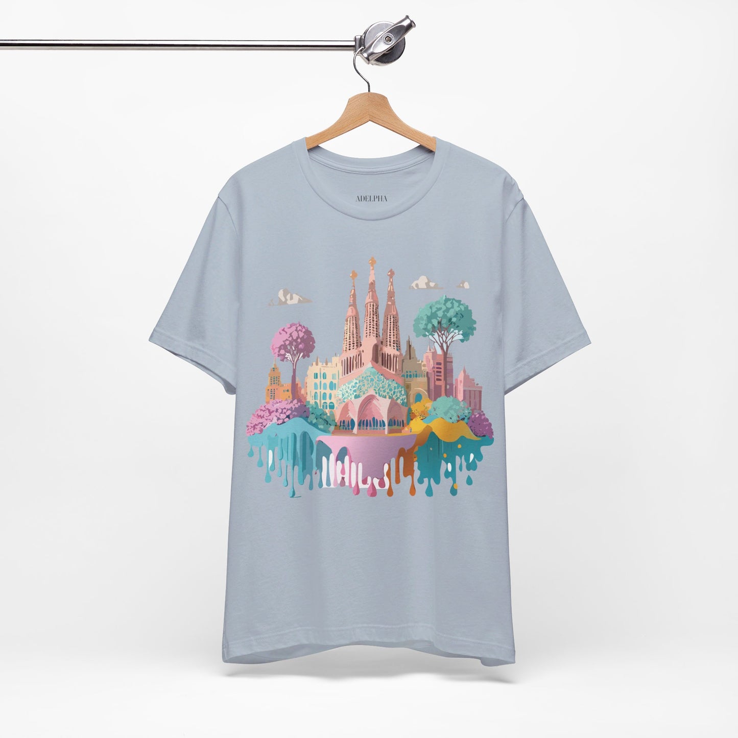 Natural Cotton Tee Shirt - Beautiful Places Collection - Barcelona