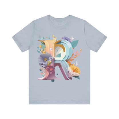 Natural Cotton Tee Shirt - Letters Collection - R Printify