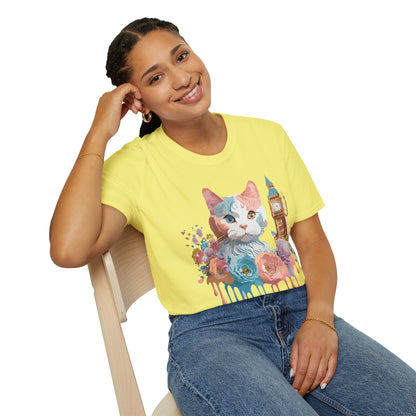 Cat Shirt Unisex Tee Softstyle 64000 Gildan Ring Spun Cotton