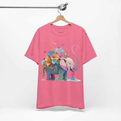 Natural Cotton Tee Shirt with Elephant Printify