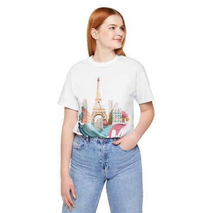 Natural Cotton Tee Shirt - Beautiful Places Collection - Paris Printify