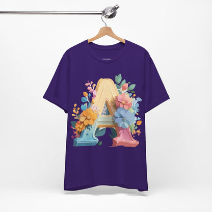 Natural Cotton Tee Shirt - Letters Collection - A Printify