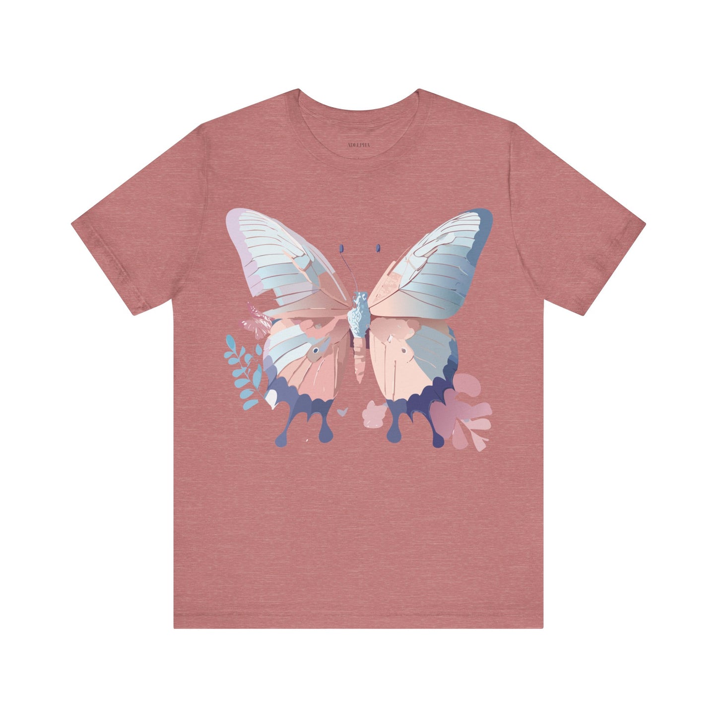 Natural Cotton Tee Shirt with Butterfly