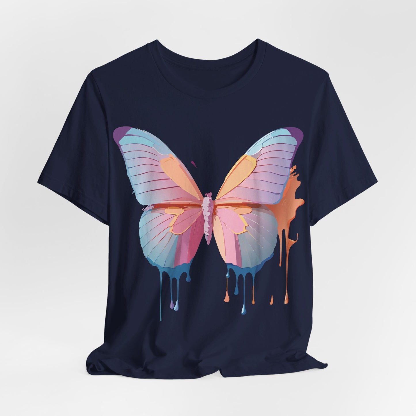 Natural Cotton Tee Shirt with Butterfly