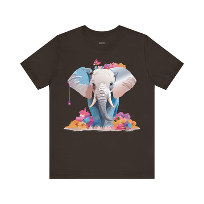 Natural Cotton Tee Shirt with Elephant Printify