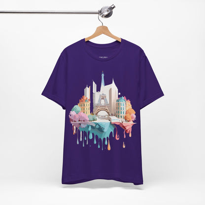 Natural Cotton Tee Shirt - Beautiful Places Collection - Paris Printify