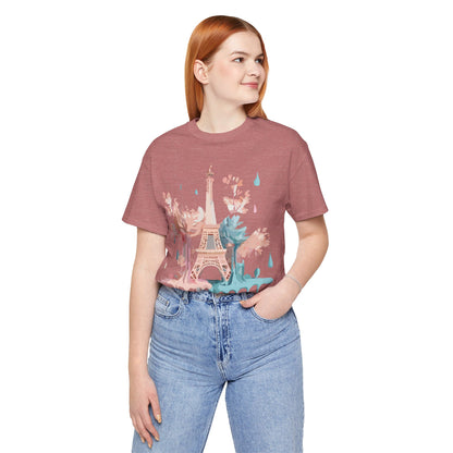 Natural Cotton Tee Shirt - Beautiful Places Collection - Paris Printify