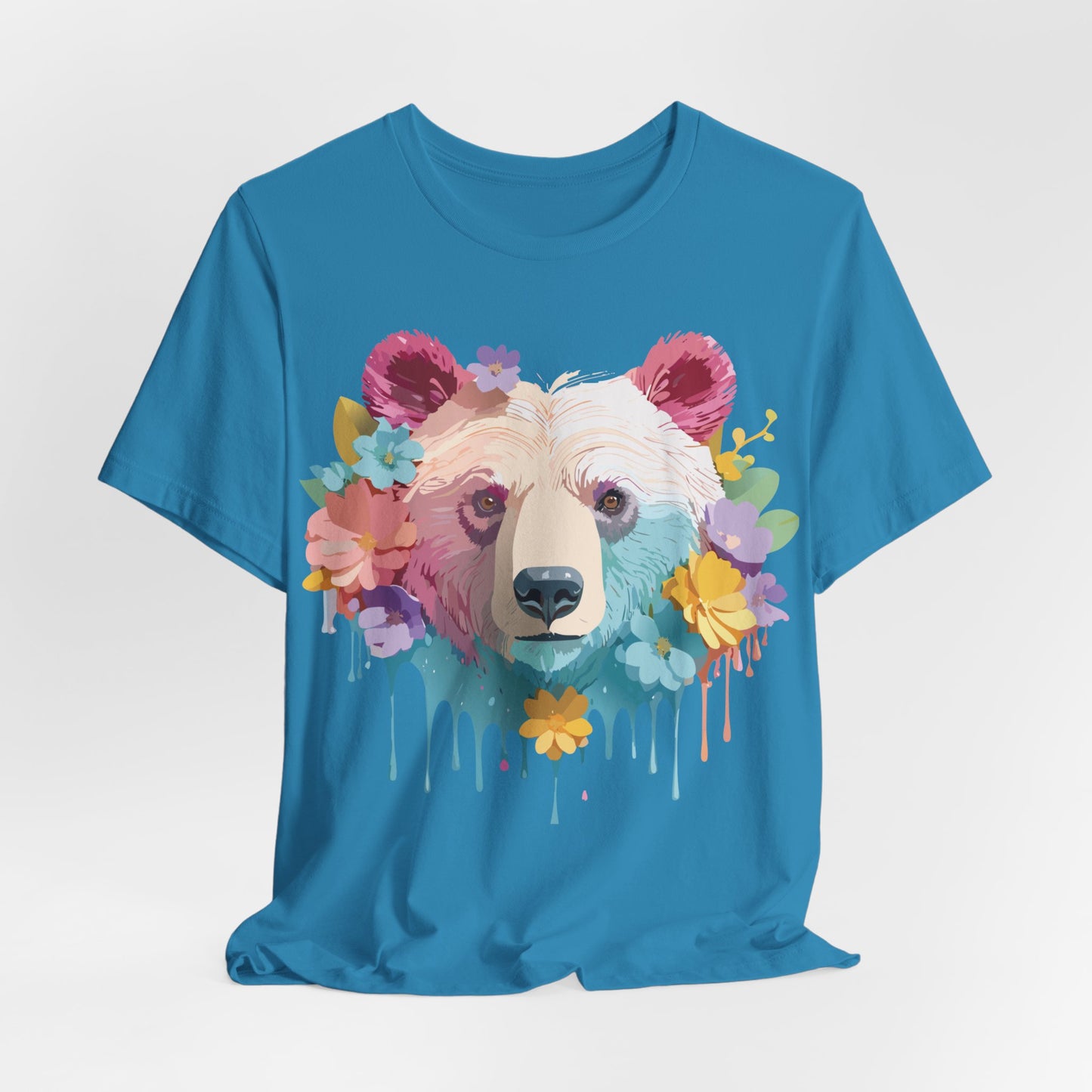 Natural Cotton Tee Shirt with Bear