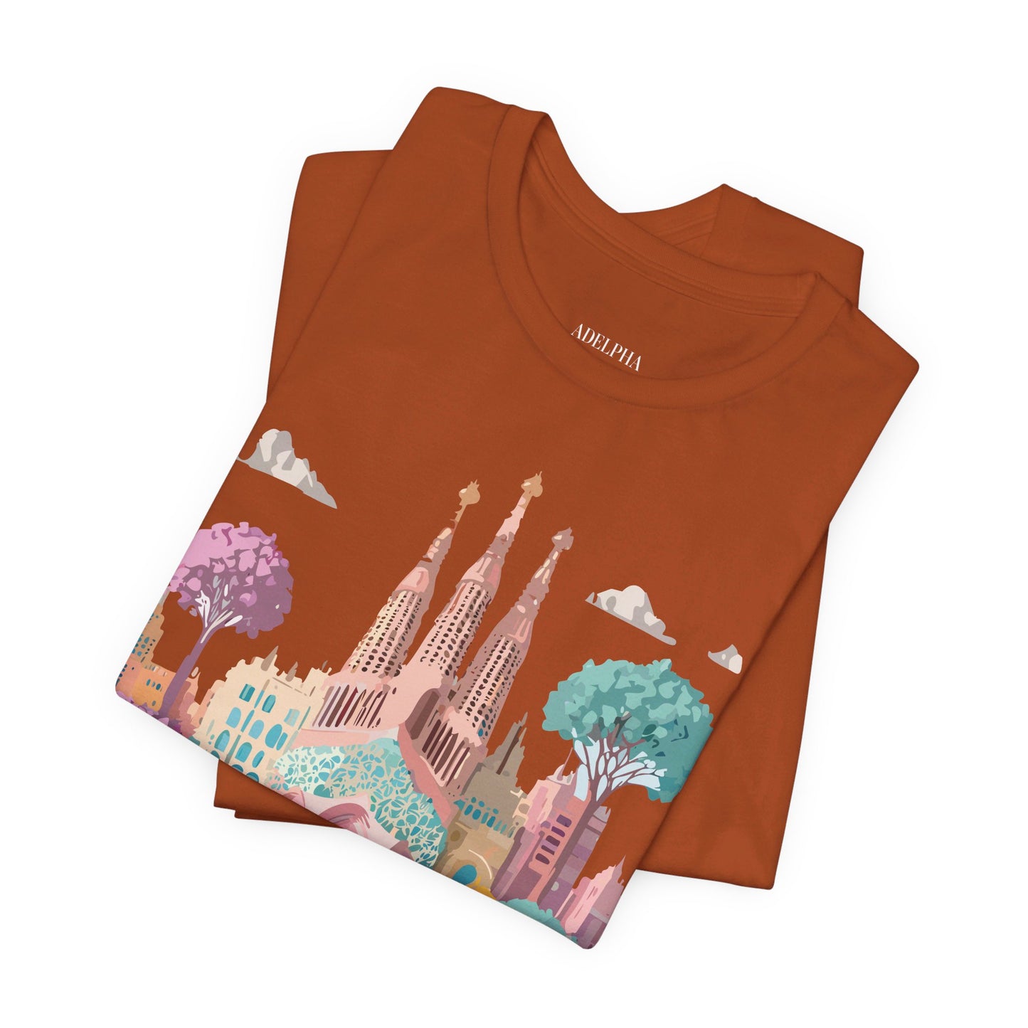 T-shirt en coton naturel - Collection Beautiful Places - Barcelone