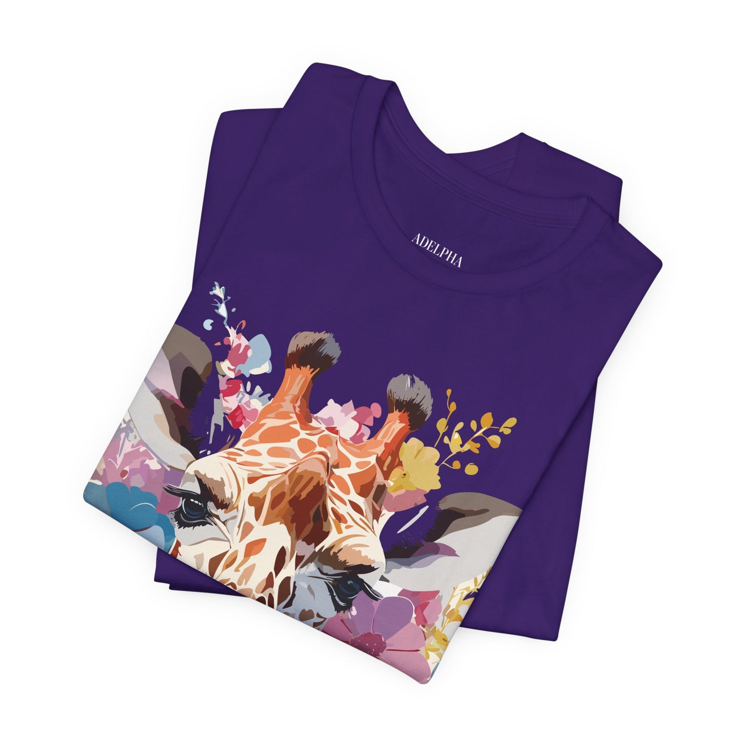 Natural Cotton Tee Shirt with Giraffe