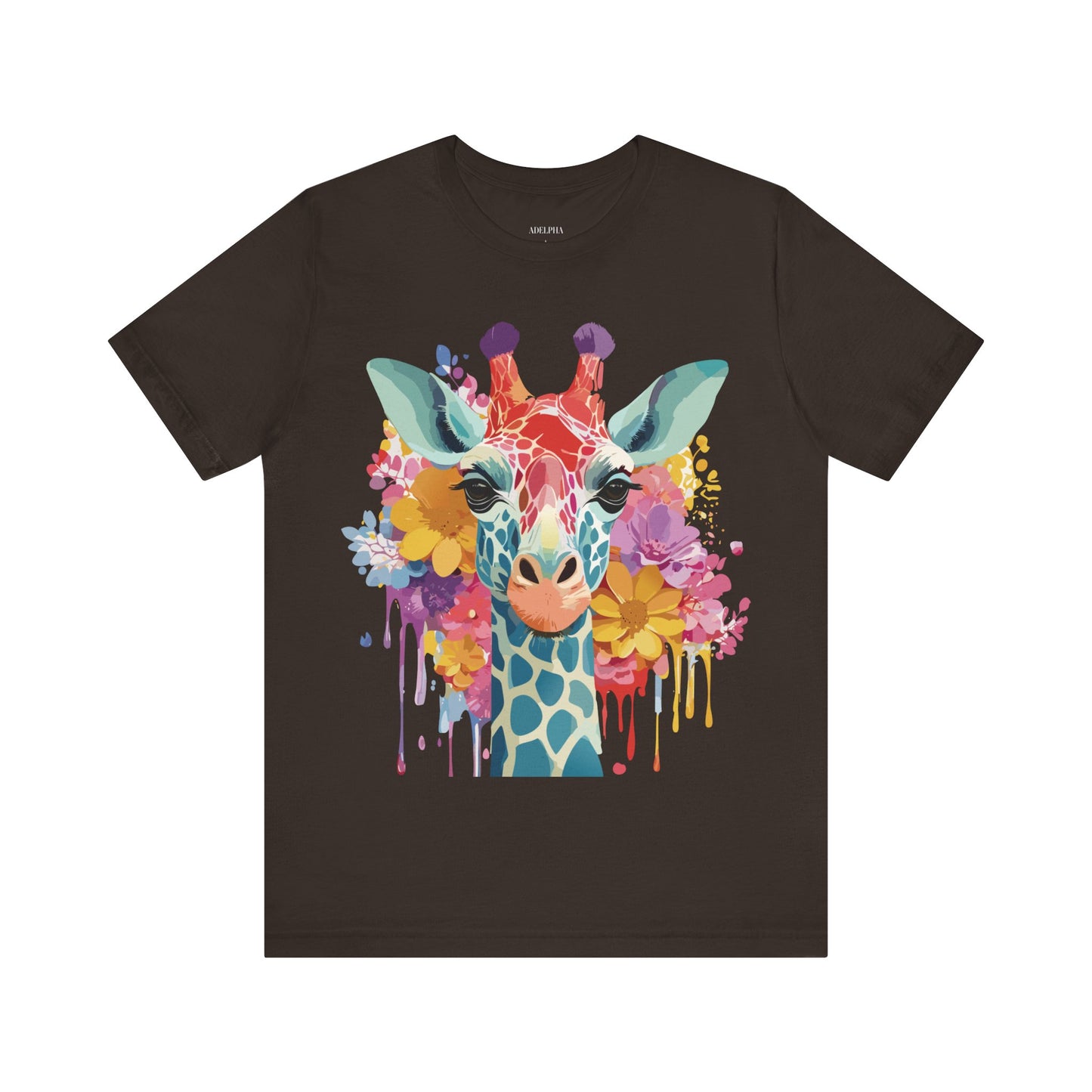 Natural Cotton Tee Shirt with Giraffe