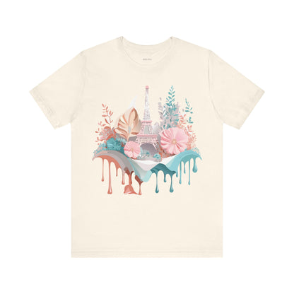 Natural Cotton Tee Shirt - Beautiful Places Collection - Paris Printify