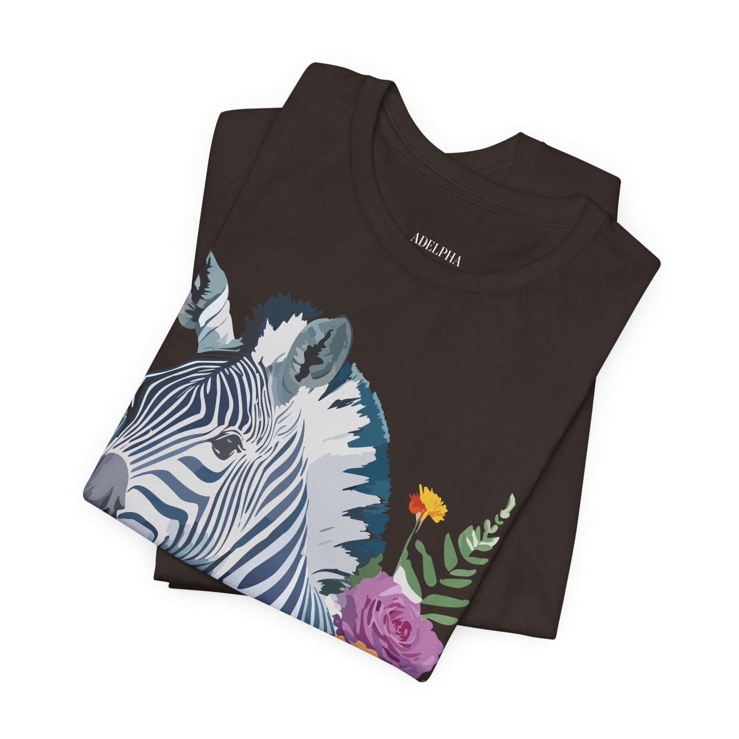 Natural Cotton Tee Shirt with Zebra