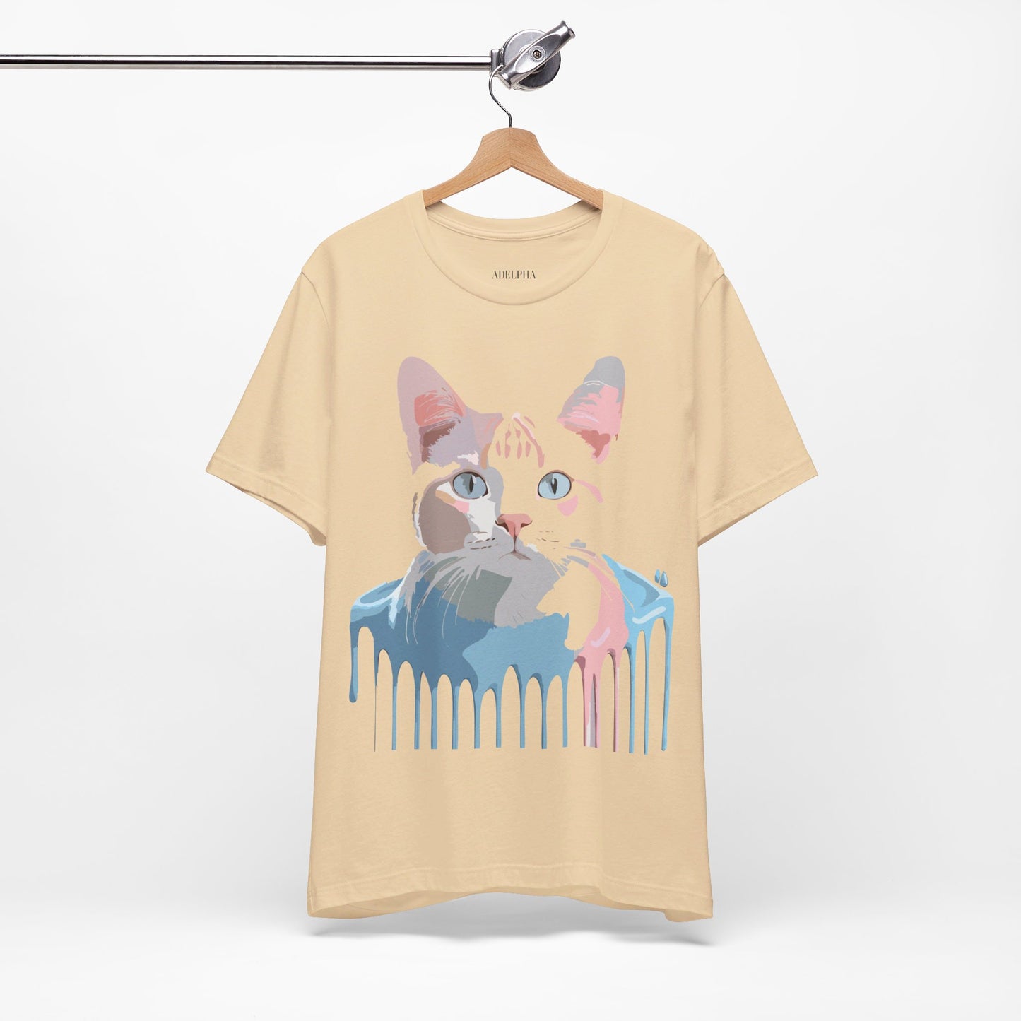 Natural Cotton Tee Shirt with Cat