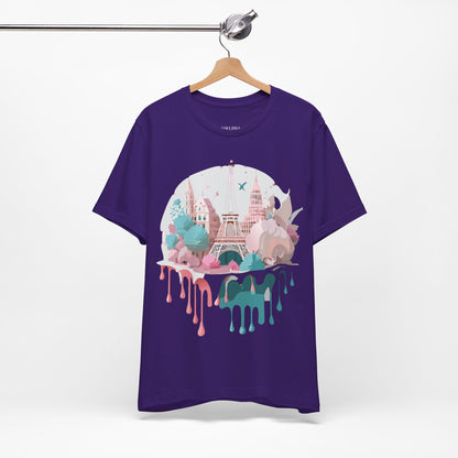 Natural Cotton Tee Shirt - Beautiful Places Collection - Paris Printify