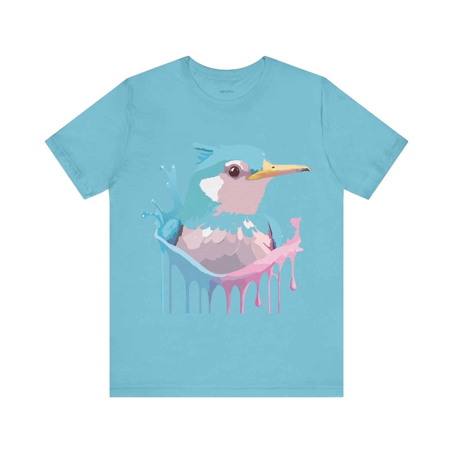 Natural Cotton Tee Shirt with Bird