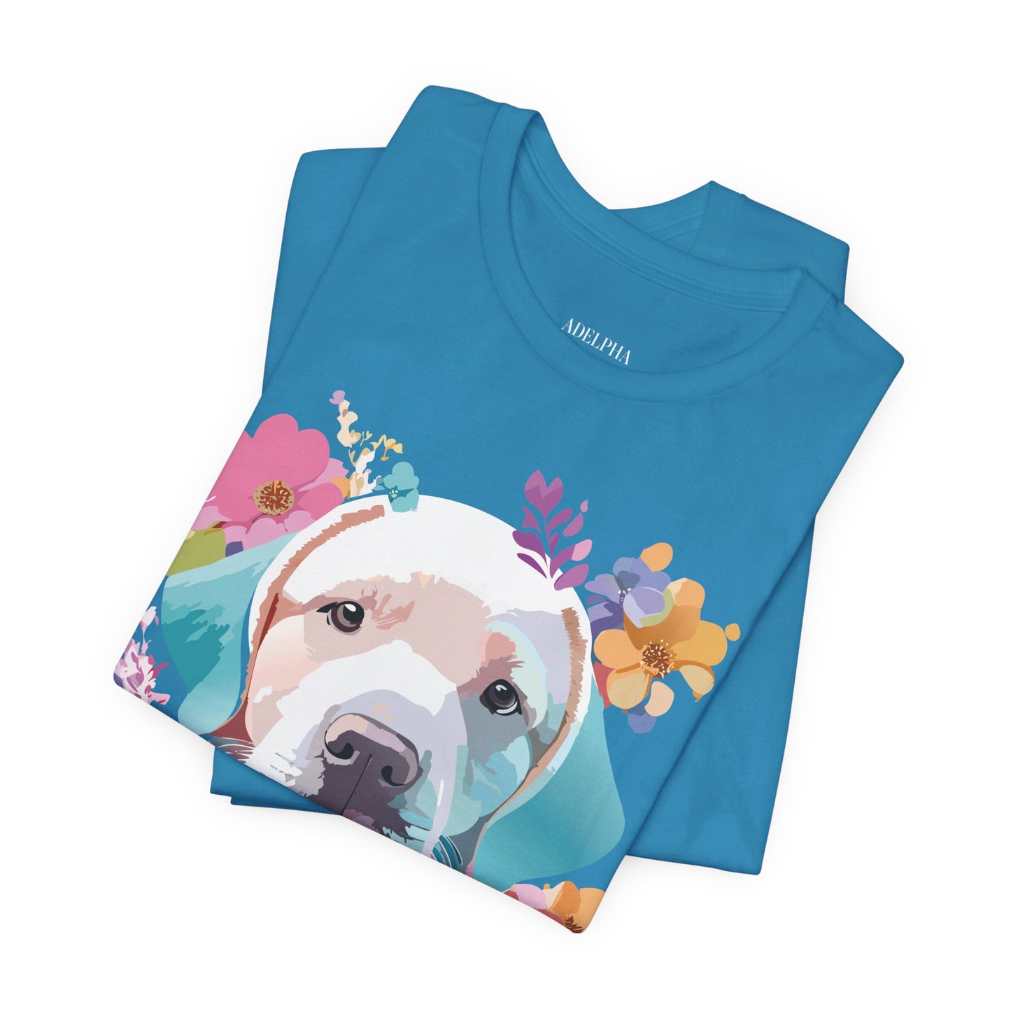 T-Shirt aus natürlicher Baumwolle mit Hund