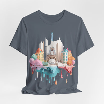 Natural Cotton Tee Shirt - Beautiful Places Collection - Paris Printify